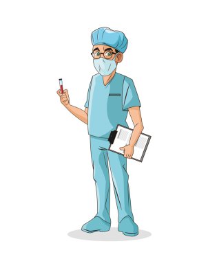 Doktor adam karikatür tasarım