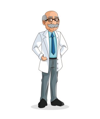 Doktor adam karikatür tasarım