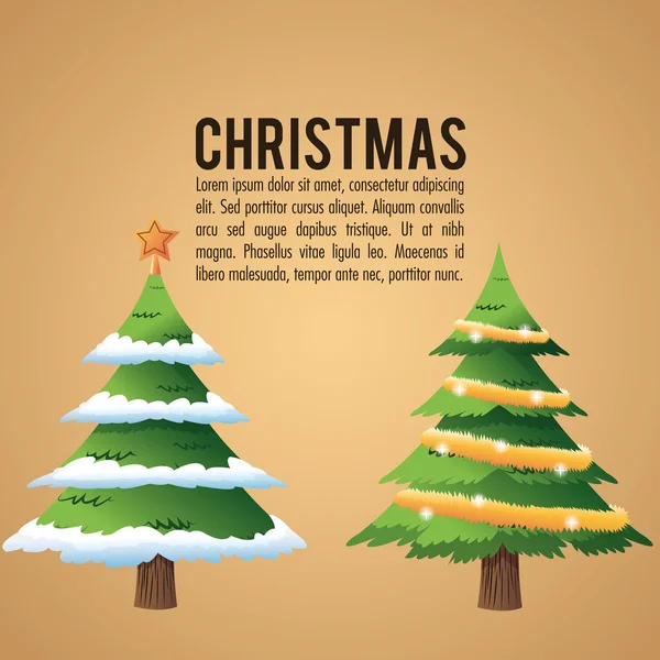 Merry christmas pinetree ontwerp — Stockvector