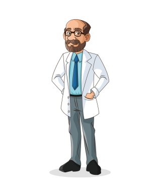 Doktor adam karikatür tasarım