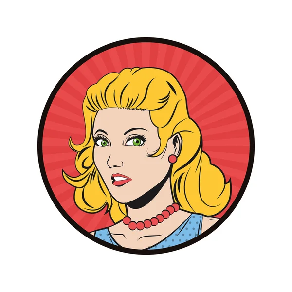 Femme dessin animé pop art et design rétro — Image vectorielle