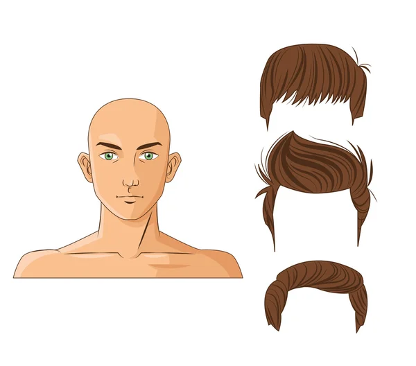 Man and hair style design — Stock Vector
