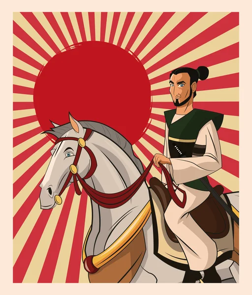 武士的男人卡通设计 — 图库矢量图片