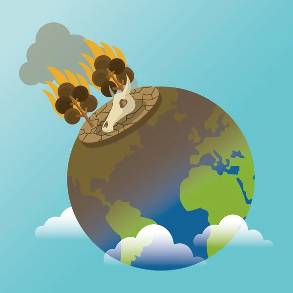 Παγκόσμια υπερθέρμανση του πλανήτη και το περιβάλλον σχεδιασμός — Διανυσματικό Αρχείο