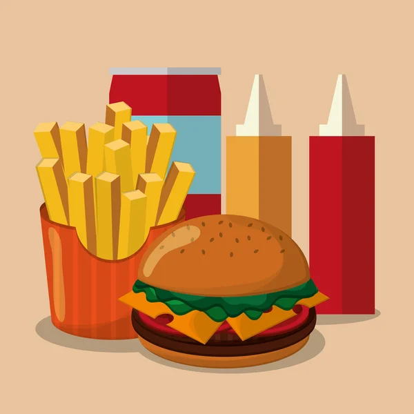 Hamburger e fast food design — Vettoriale Stock