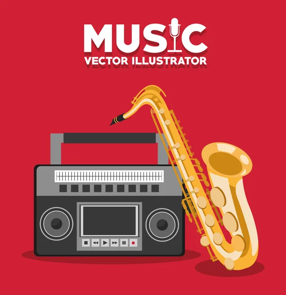 Instrument de musique et design sonore — Image vectorielle