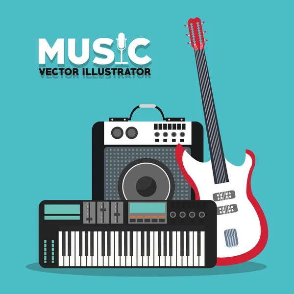Muzikale instrument en sound design — Stockvector