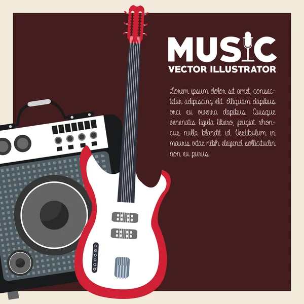 Instrumento musical e design de som —  Vetores de Stock