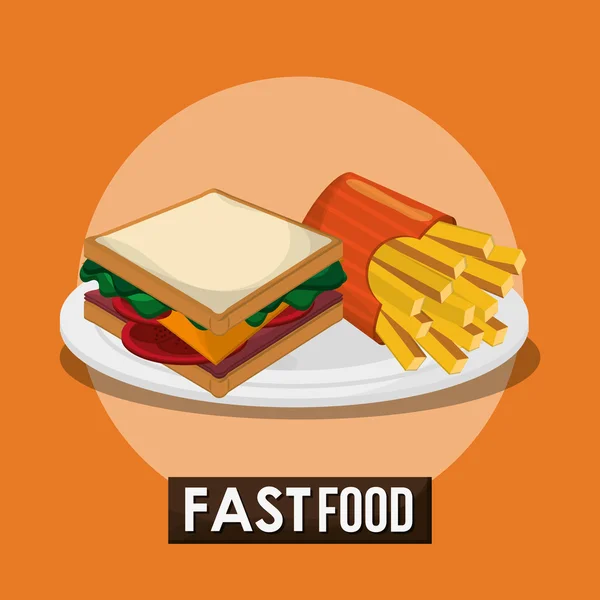 Sandwich und Fast Food Design — Stockvektor