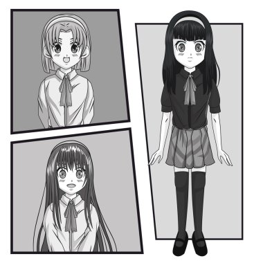 Manga Çizgi film kız tasarım