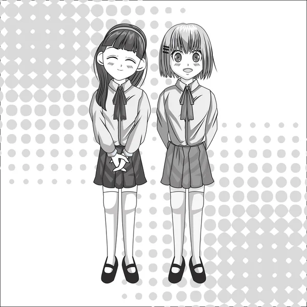 Desenho de desenho animado menina Manga —  Vetores de Stock