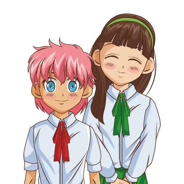 Desenho de desenho animado menina Manga —  Vetores de Stock