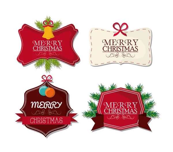 Merry christmas labels design — Stock Vector