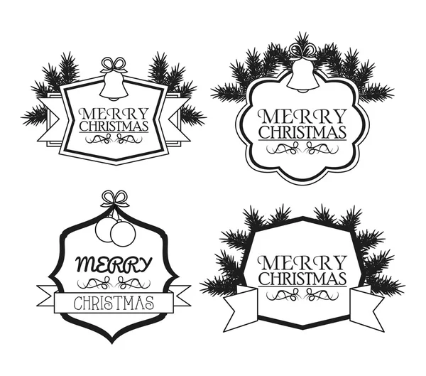 Merry christmas labels design — Stock Vector