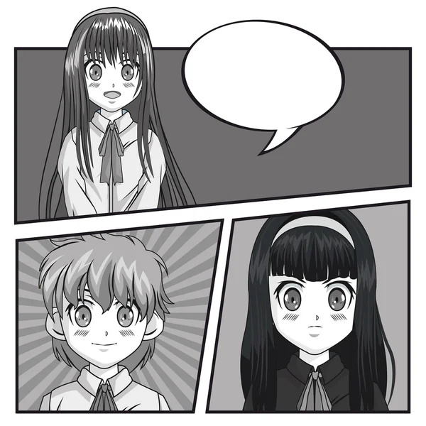 Manga dziewczyna kreskówka — Wektor stockowy