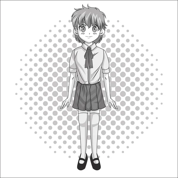 Diseño de chica de dibujos animados Manga — Vector de stock