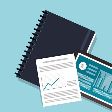 Graph grafikleri kağıt belgeler office ilgili öğeler simgesini