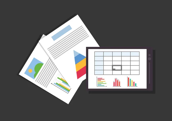 Gráfico gráficos papel documentos oficina artículos relacionados icono — Vector de stock