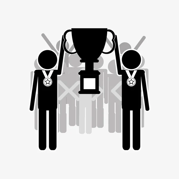 Podnikatel a trofej ikona — Stockový vektor