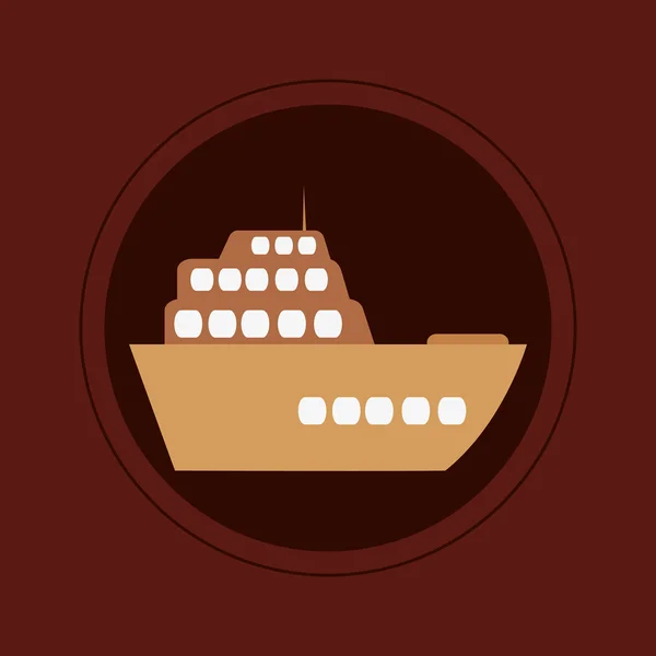 Single cruise ship icon — Stock Vector