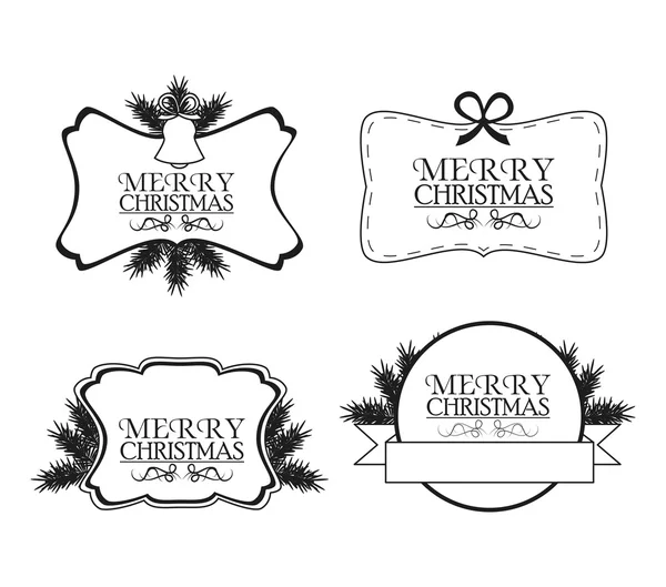 Merry christmas labels design — Stock Vector