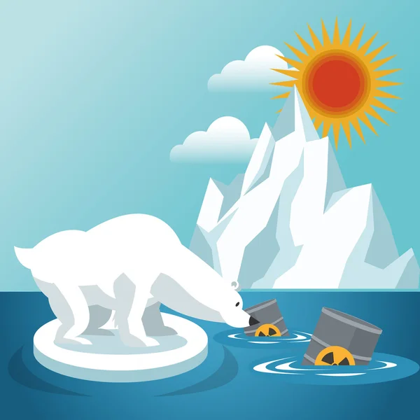 Réchauffement climatique et conception environnementale — Image vectorielle