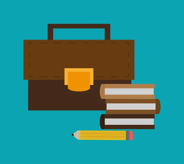 Bücher und Aktenkoffer im Büro — Stockvektor