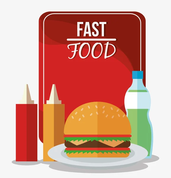 Hamburger und Fast-Food-Design — Stockvektor