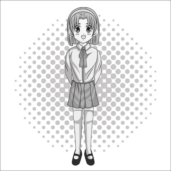 Diseño de chica de dibujos animados Manga — Vector de stock