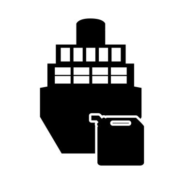 Kargo gemisi ve petrol teneke kutu simgesi