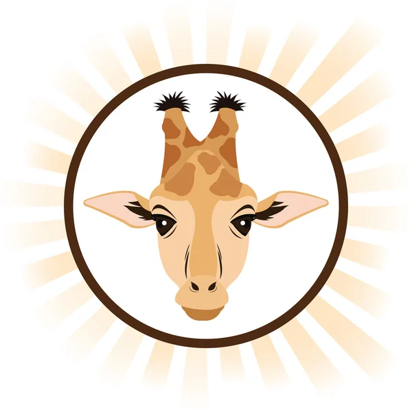 Giraffen-Karikatur im Kreis-Design — Stockvektor