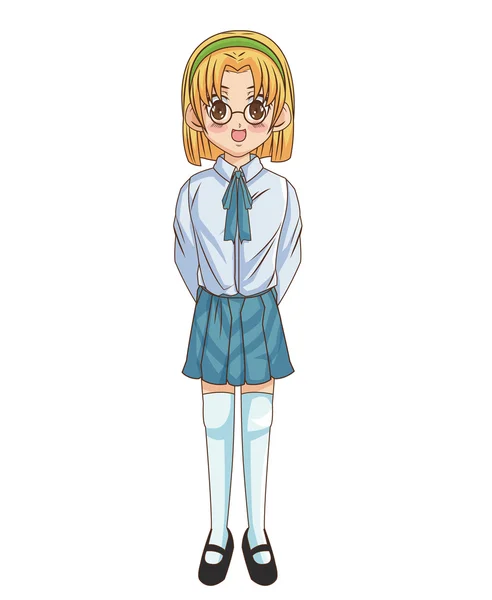 Diseño de chica de dibujos animados Manga — Vector de stock