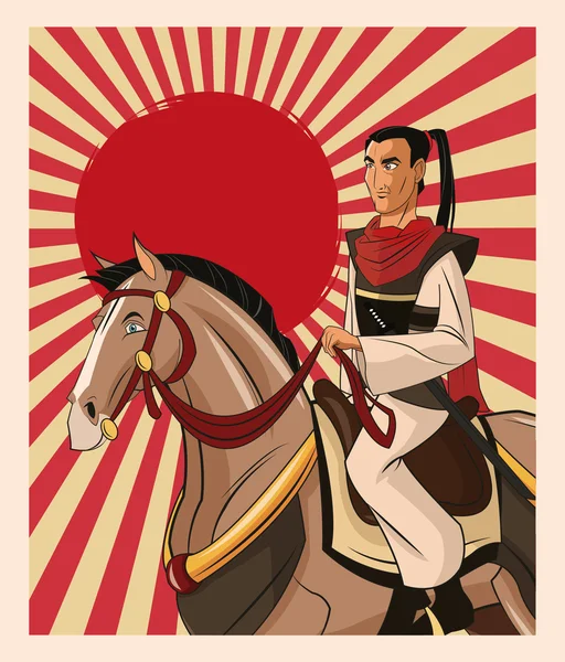 武士的男人卡通设计 — 图库矢量图片