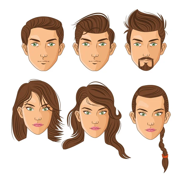 Homme et coiffure design — Image vectorielle