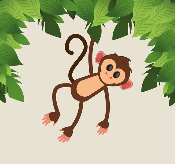 丛林猴子卡通 — 图库矢量图片