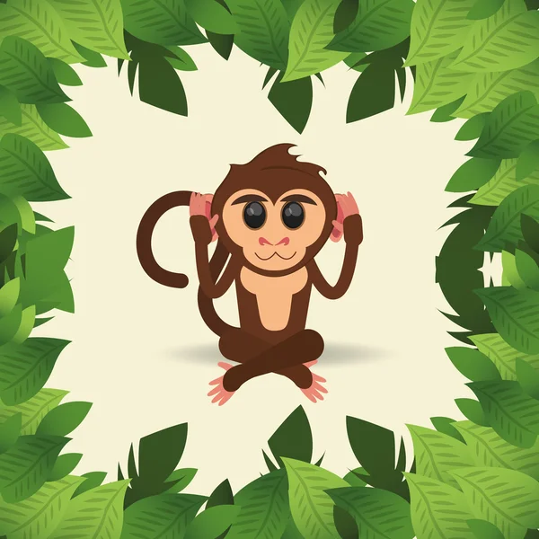 Jungle monkey cartoon — Stock Vector