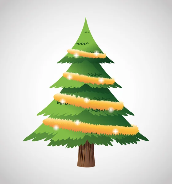 Merry christmas pinetree ontwerp — Stockvector