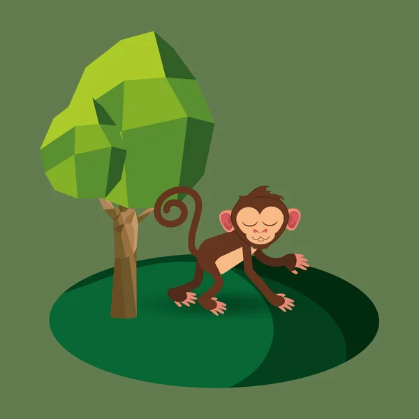 Desenho animado de macaco da selva — Vetor de Stock