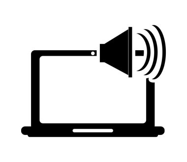 dizüstü bilgisayar frontview ve hoparlör simgesi