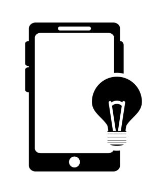 Modern cep telefonu ve ampul simgesi