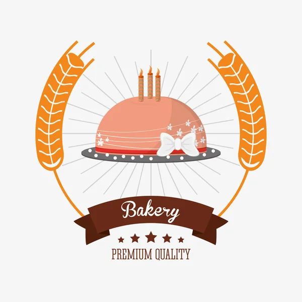 Torta panadería imagen emblema relacionado — Vector de stock