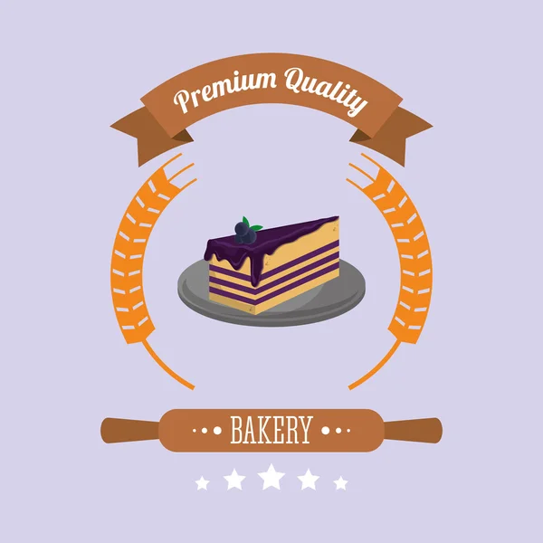 Torta panadería imagen emblema relacionado — Vector de stock