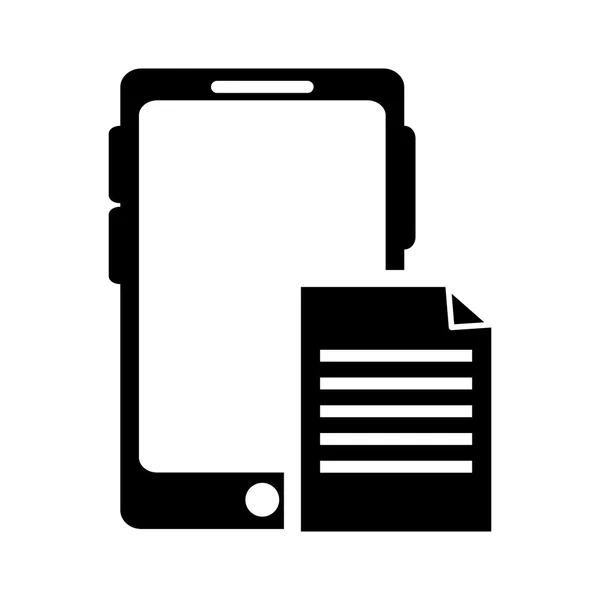 Ícone de celular e documento moderno —  Vetores de Stock