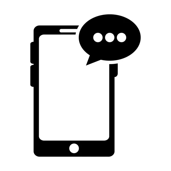 Téléphone portable moderne et icône de bulle de conversation — Image vectorielle