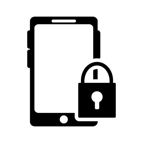 Modern cellphone and safety lock  icon — Stock Vector