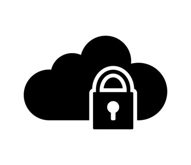 depolama bulut ve güvenlik kilit simgesi