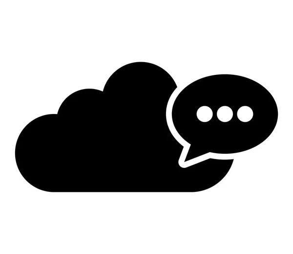 Pictogram voor opslag wolk en gesprek zeepbel — Stockvector