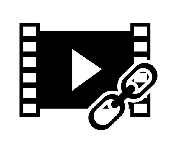 Videostreifen und Link-Symbol — Stockvektor