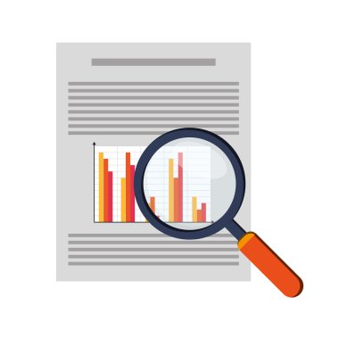 grafik grafik ve Büyüteç simgesi