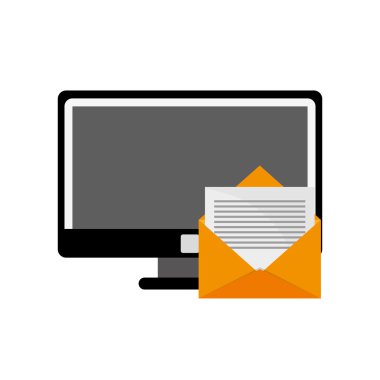 bilgisayar ve zarf simgesi